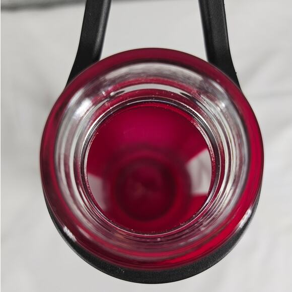 TAKEYA FUCHSIA CLEAR GLASS WATER BOTTLE 22OZ TWIST CAP SILICONE SLEEVE - Picture 2 of 7